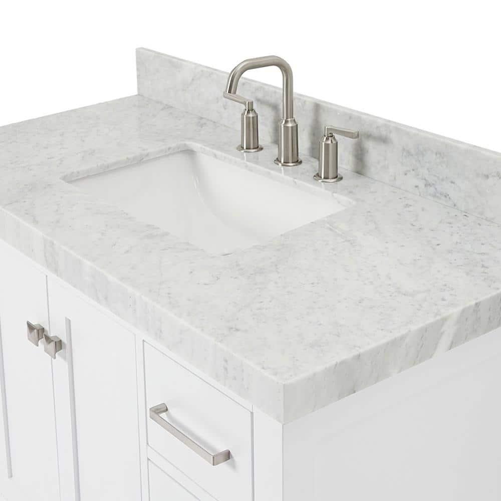 Cambridge 42'' Single Bathroom Vanity with Carrara Marble Top