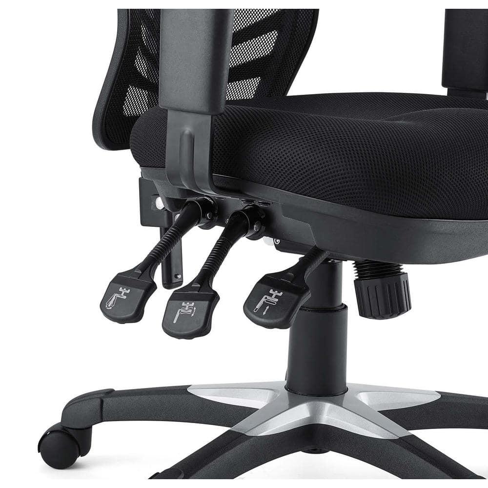 Articulate Mesh Office Chair Midnight Black - Modway: Ergonomic, Adjustable Arms, Swivel Desk Chair