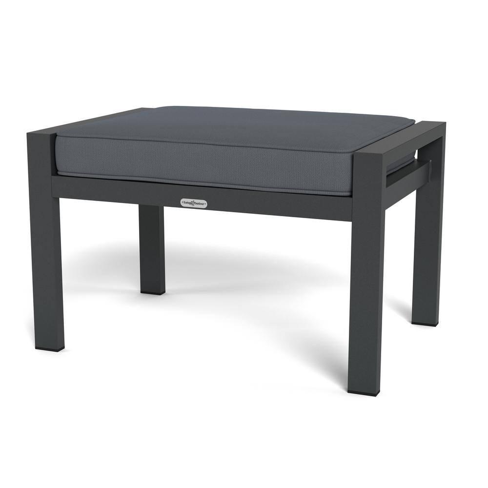 Lakeview Aluminum Outdoor Ottoman With Charcoal Cushion