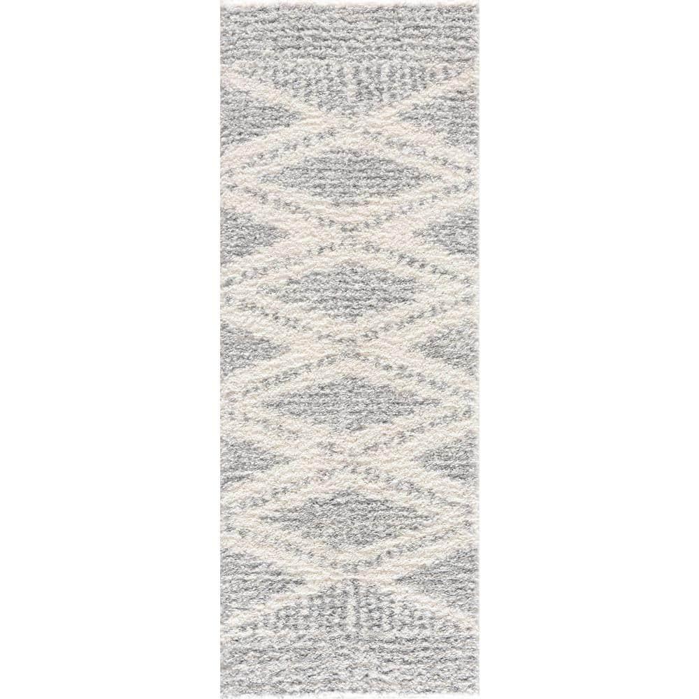Gala Southwestern Shaggy Plush Grey/Beige/Cream Area Rug