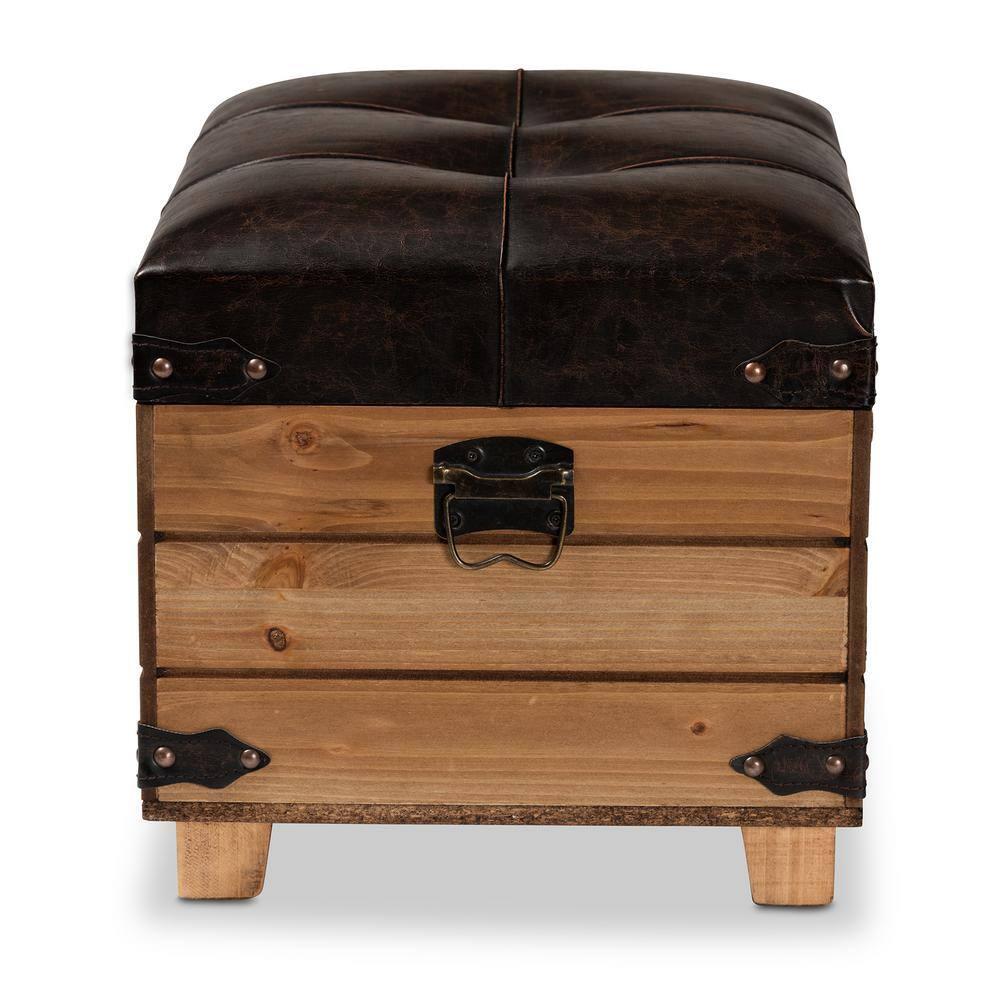 Skyline Decor Edmund Faux Leather Ottoman