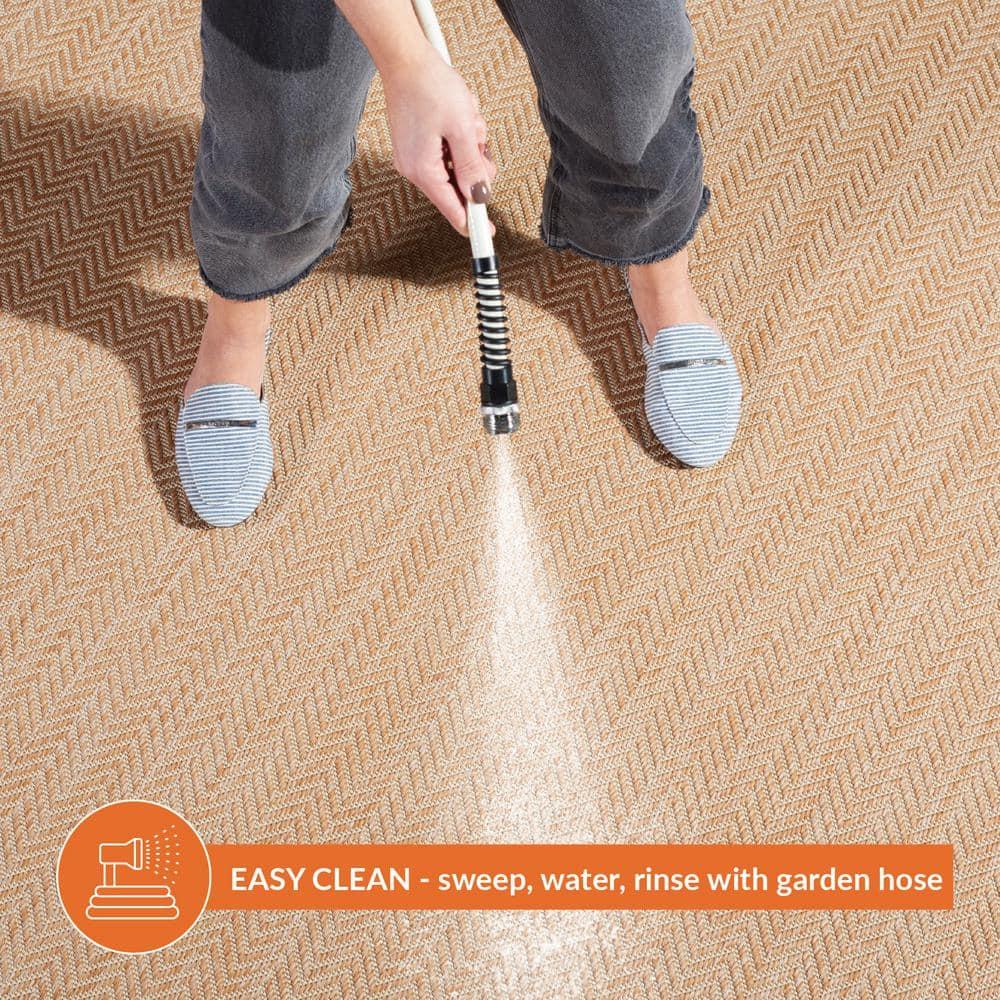 Cabana CBN328 Loomed Indoor Runner Rug - Ivory/Orange - 2'2"x11' - Safavieh