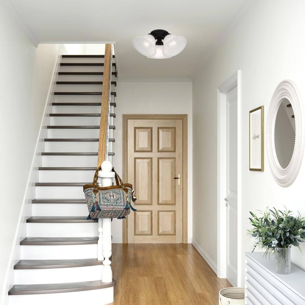 Livex Lighting Wynnewood 3 - Light Flush Mount in  Black