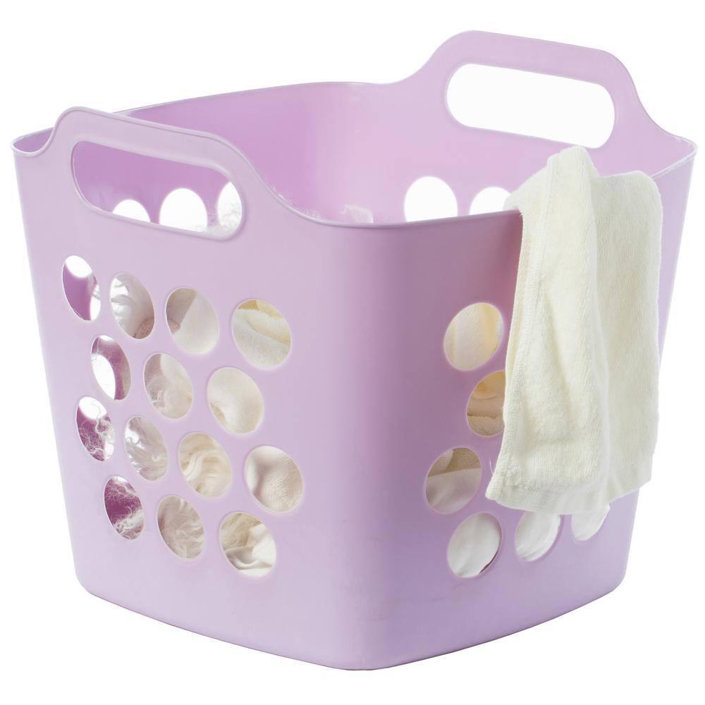 Rebrilliant Flexible Plastic Carry Laundry Basket Holder Square Storage Hamper with Side Handles