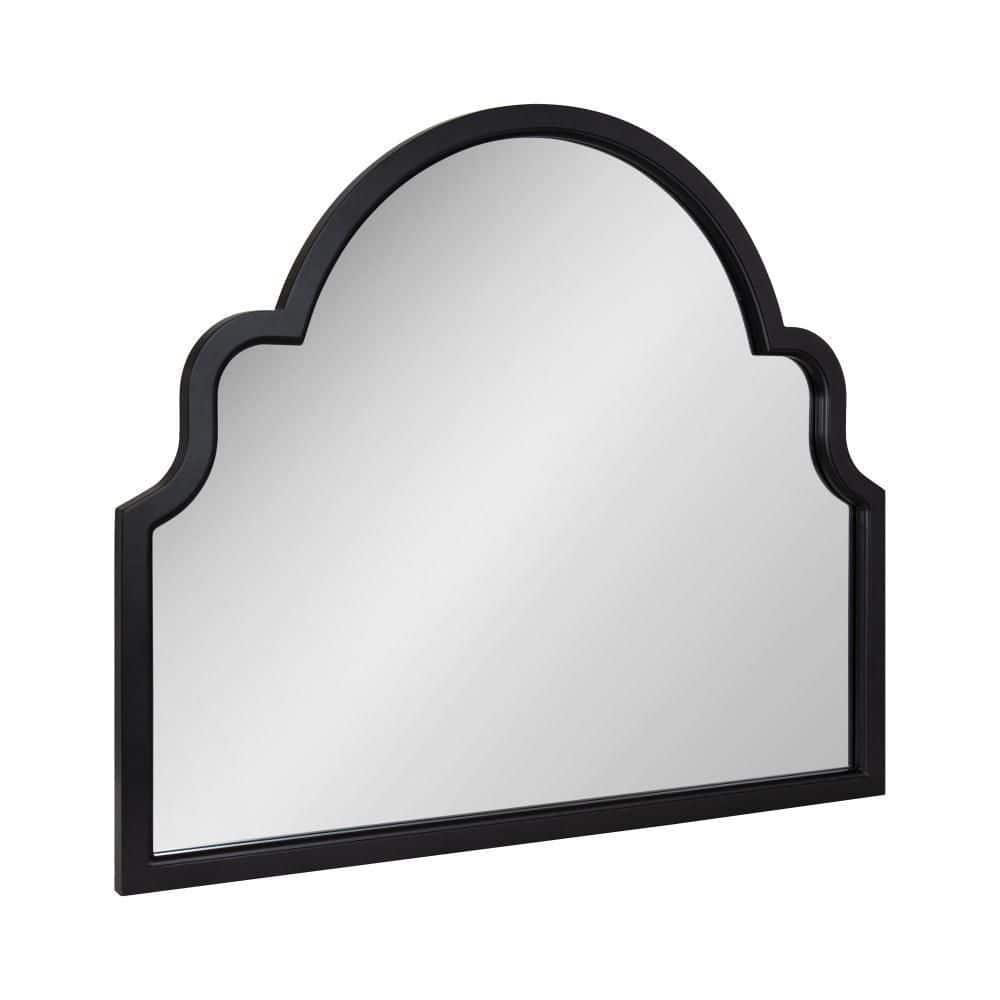 Kate and Laurel Hogan MDF Arch Mirror, 36x30, Black