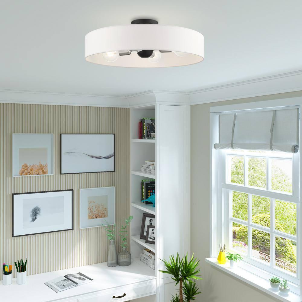 Livex Lighting Venlo 4 - Light Semi-Flush Mount in  Black/Brushed Nickel