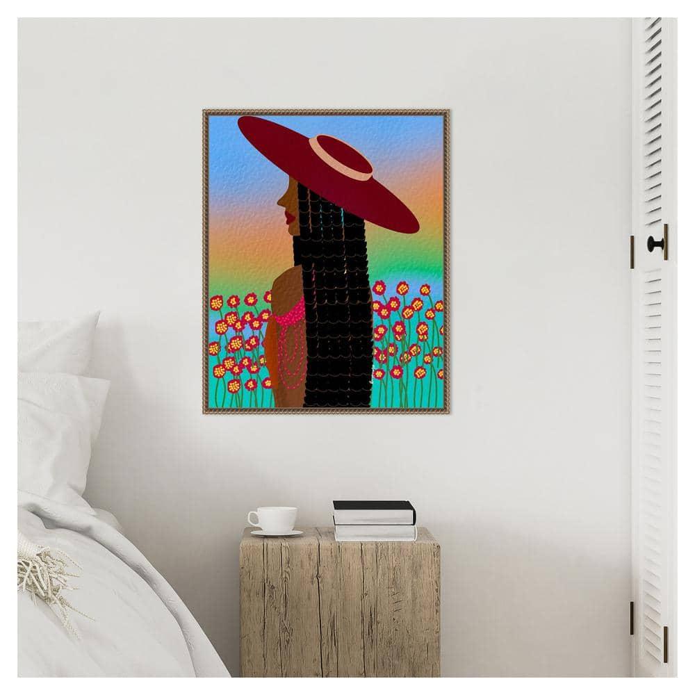 Amanti Art 23"x28" Lola Lady by Lorintheory Framed Canvas Wall Art Print Bronze : Modern Style, Polystyrene Frame, Lithograph Medium