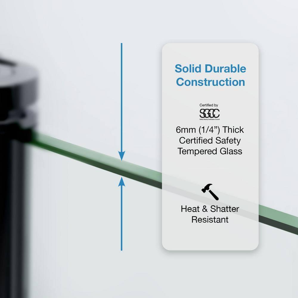 Ove Decors OVE Decors Breeze 44 in. Round Shower Kit, Clear Door with Shower Base and Wall 15SKA-BREE38-BLKAC