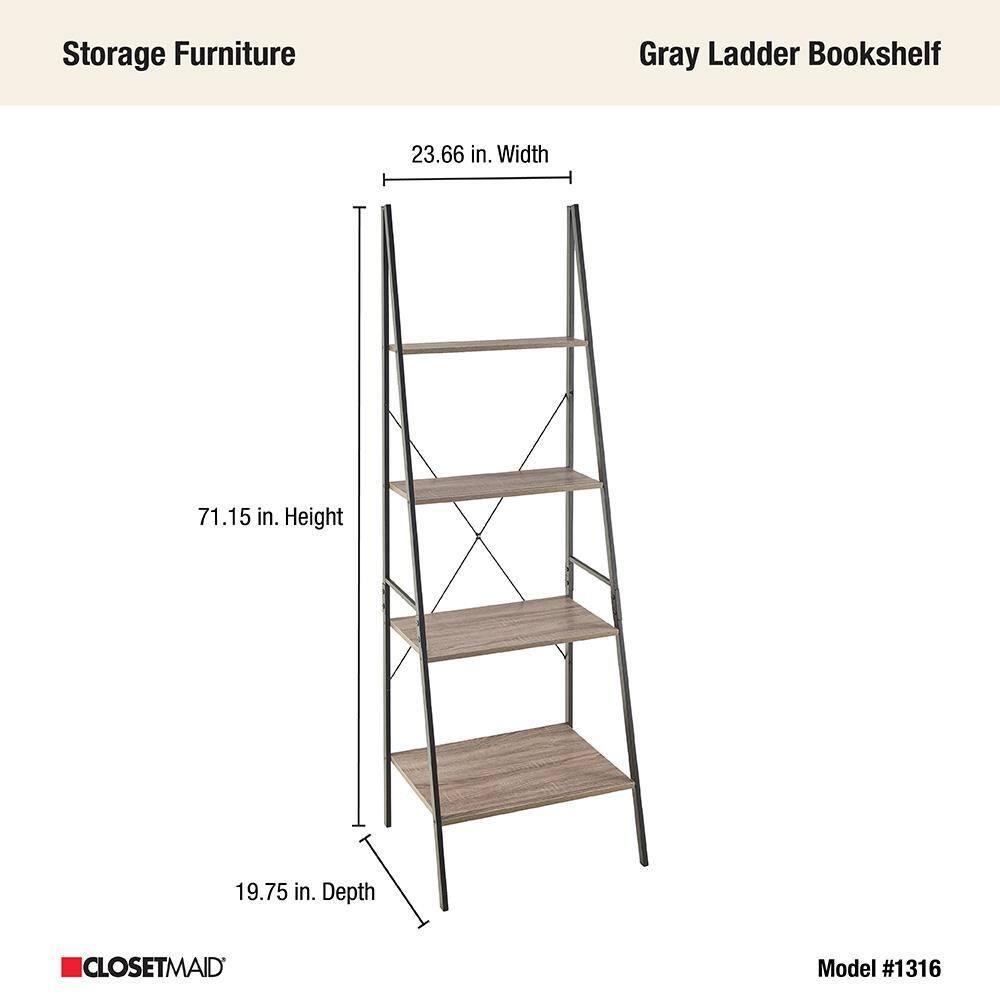 ClosetMaid Industrial 4-Tier Ladder Bookcase