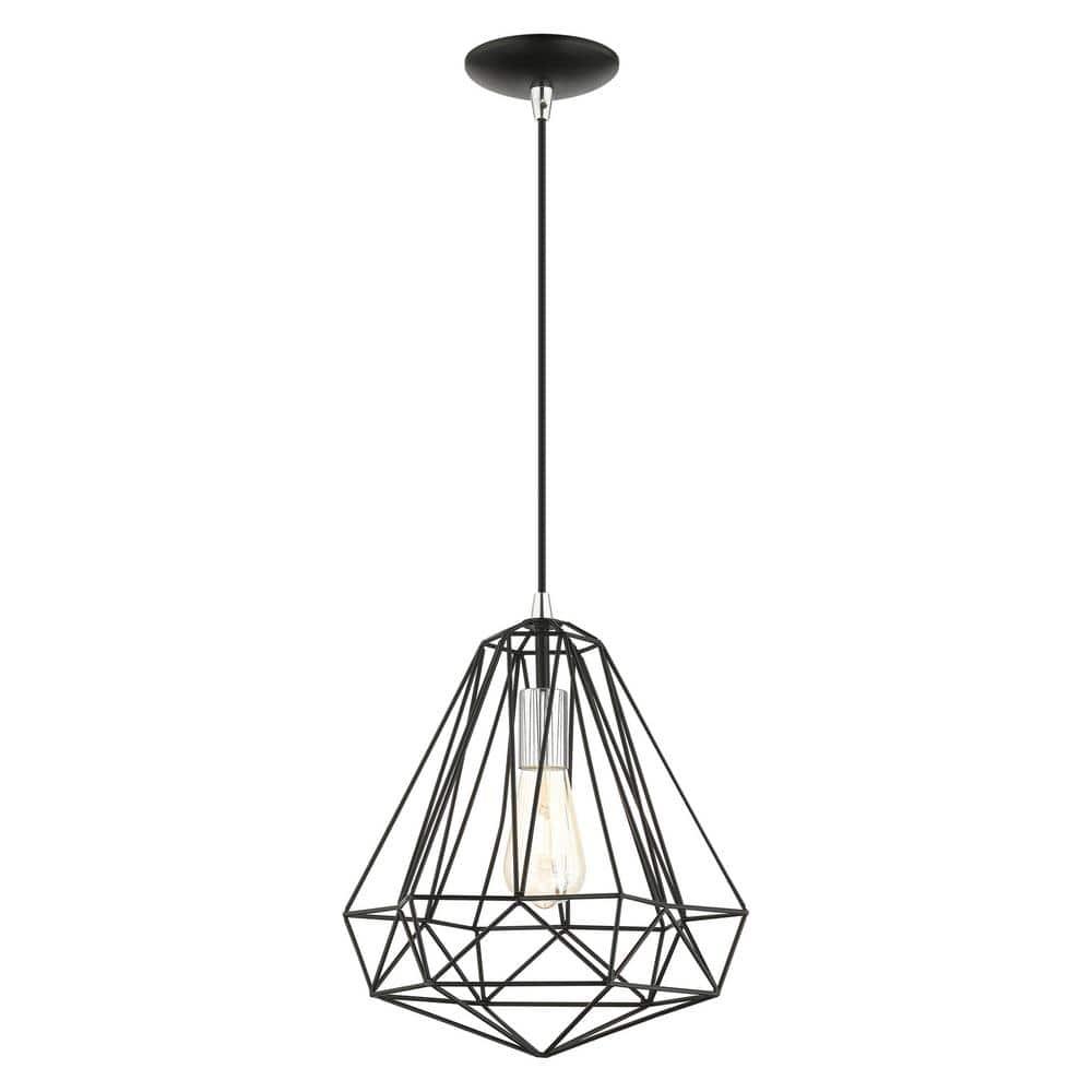 Livex Lighting Knox 1 - Light Pendant in  Shiny Black