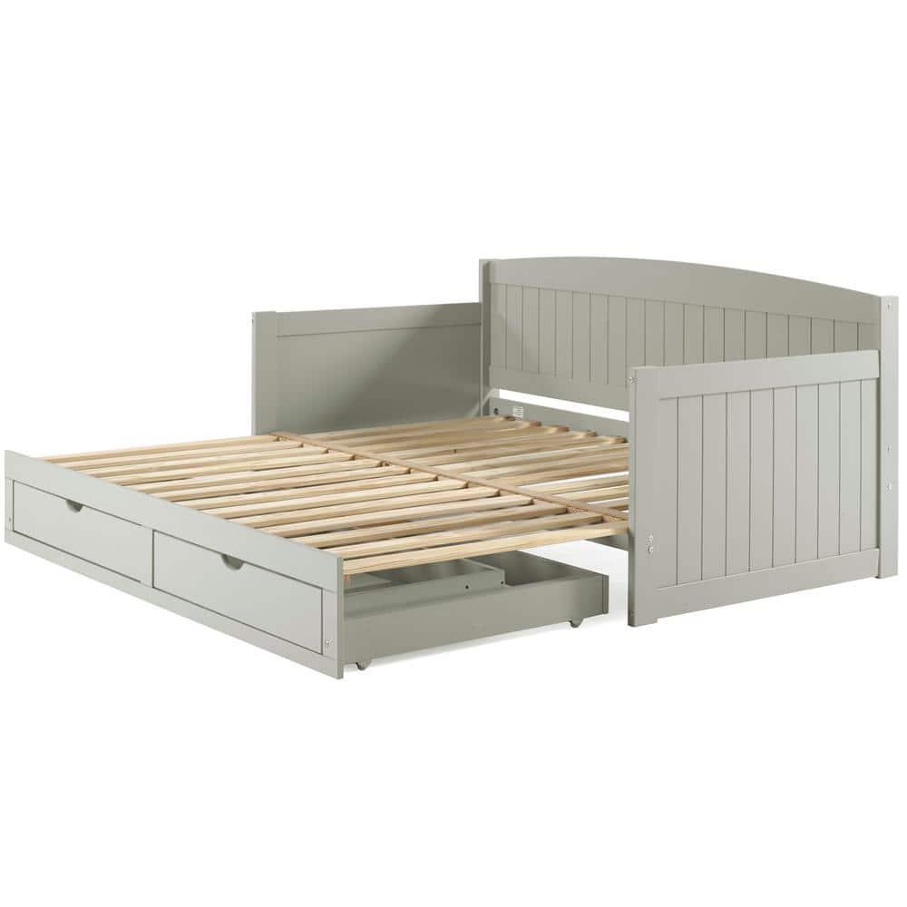 Alaterre Furniture King Harmony Kids' Daybed with Conversion Dove Gray
