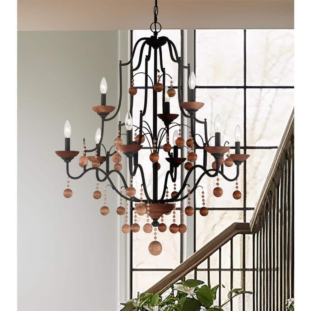 Minka Lavery - Colonial Charm - 9 Light 2-Tier Chandelier-40 Inches Tall and
