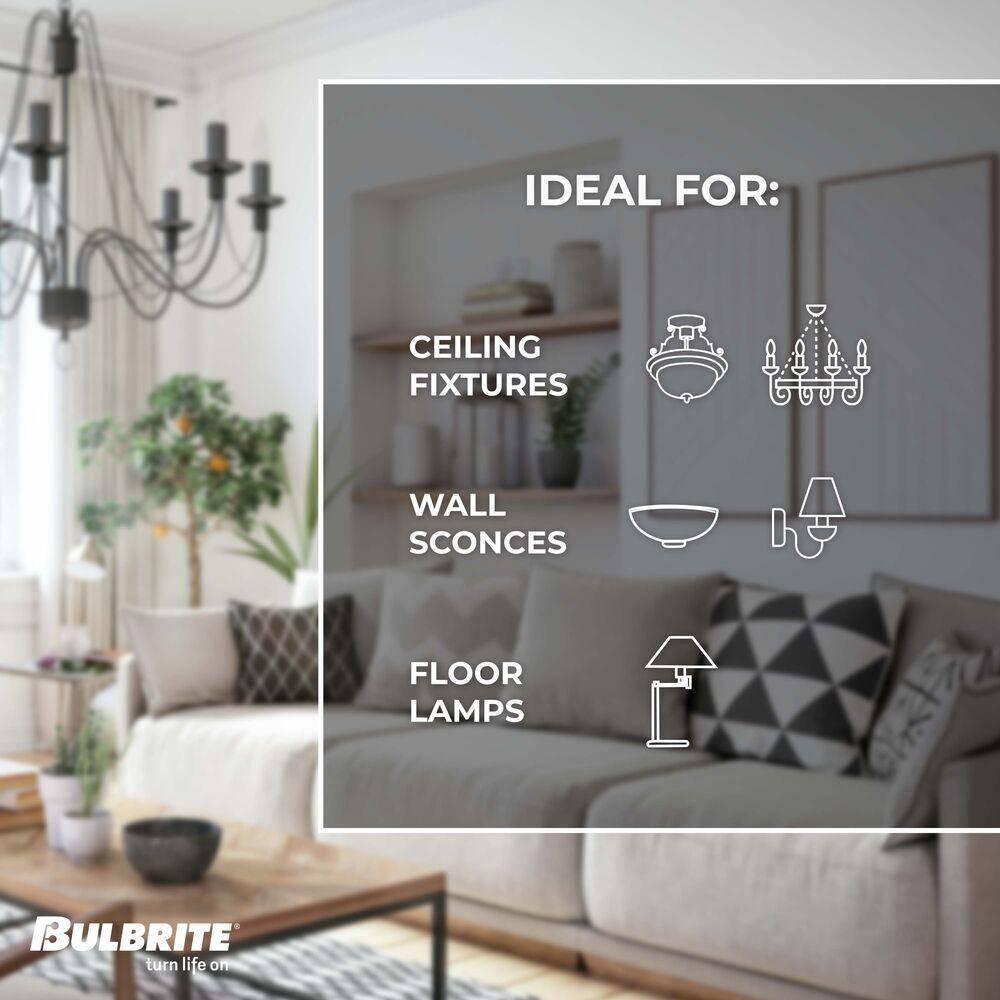 LED Filament Pack of (4) 6.5 Watt Dimmable B11 Light Bulbs with Candelabra (E12) Base