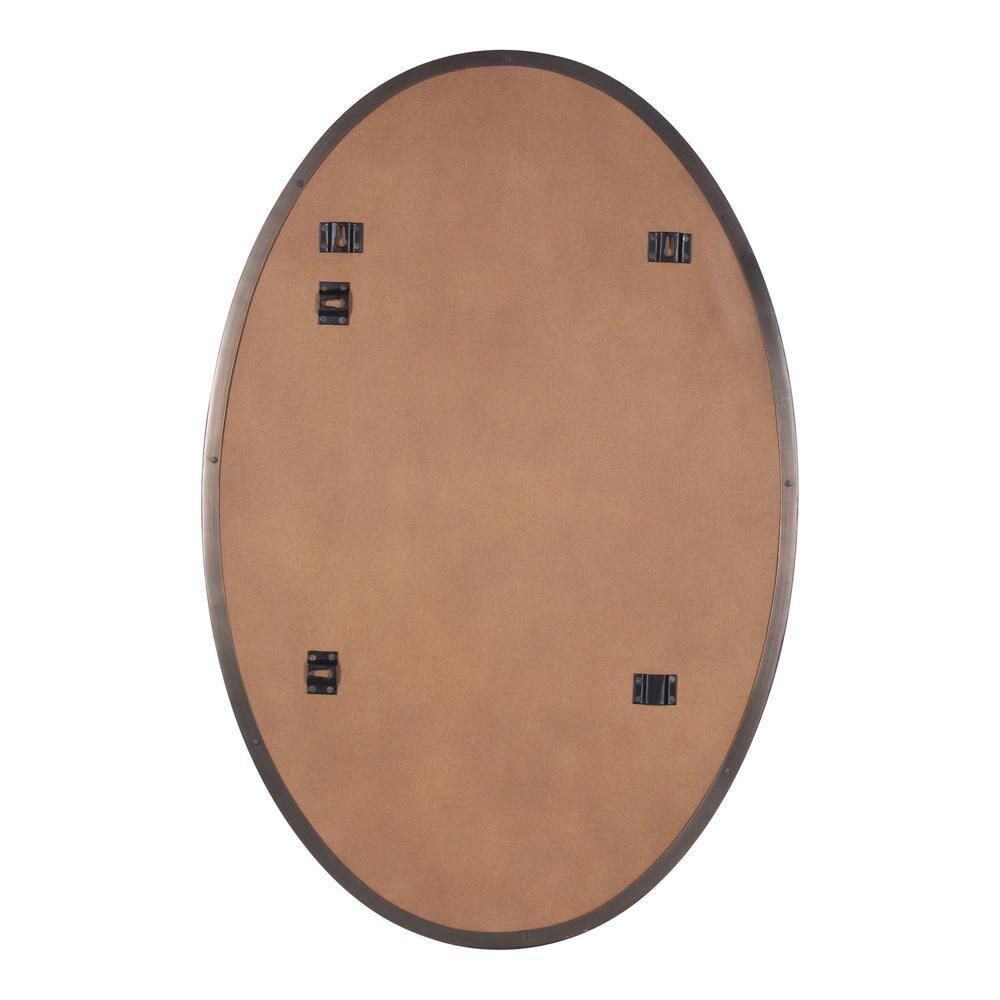 Kate and Laurel Rollo Oval Framed Wall Mirror, Bronze 20x30