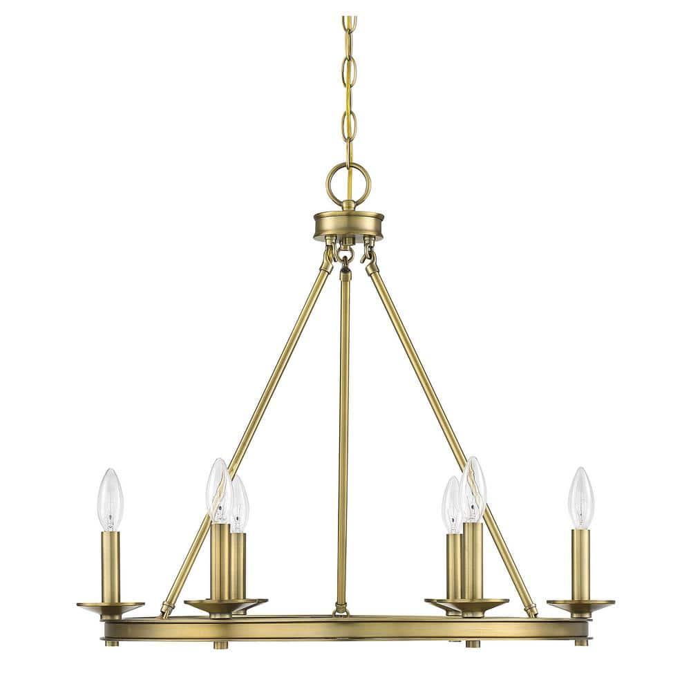 Savoy House Middleton 6 - Light Chandelier in  Warm Brass