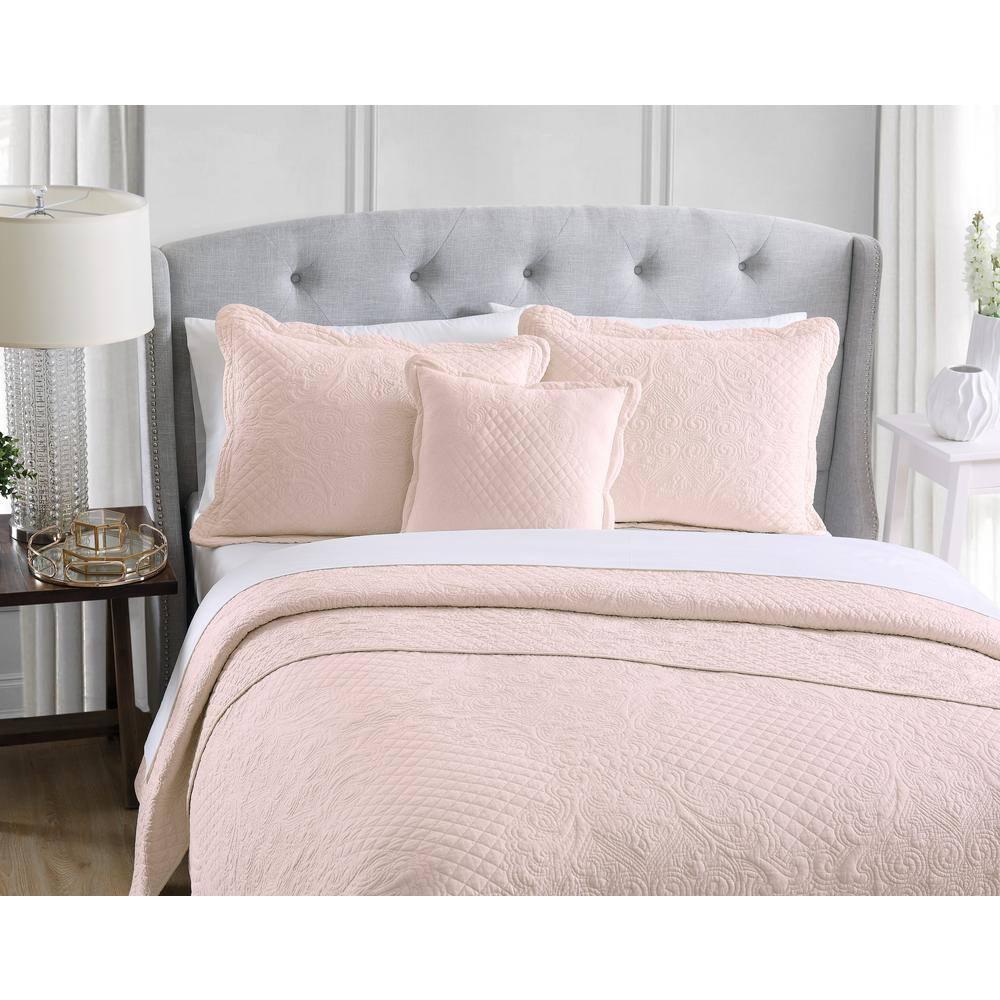American Traditions French Tile Scalloped Quilt Set Cotton Standard Quilt Set