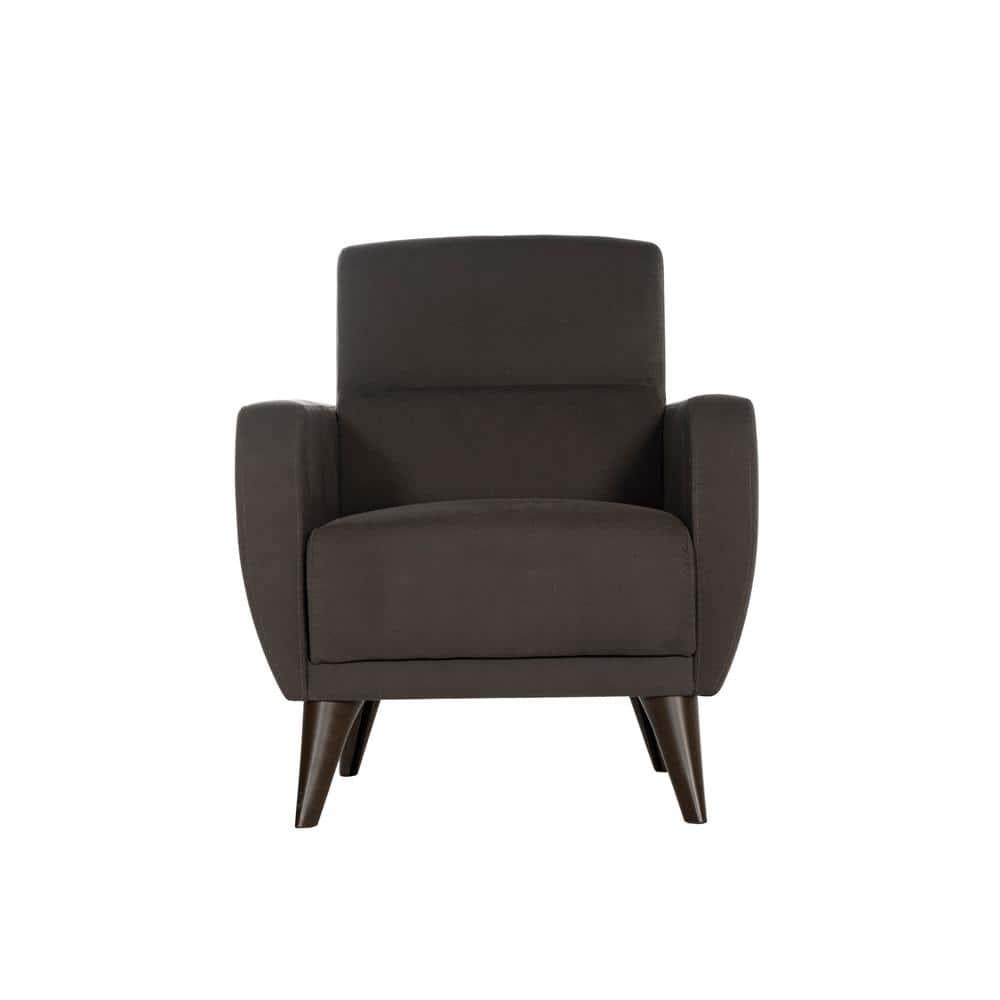 Charcoal Metal Mid-Century Modern Accent Chair with Storage