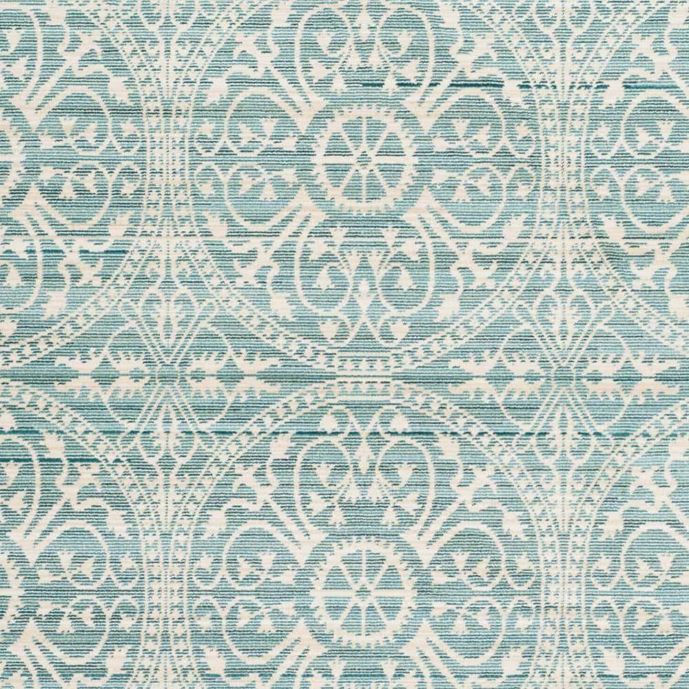 SAFAVIEH Valencia Larry Medallion Polyester Area Rug, Alpine/Cream, 4' x 6'