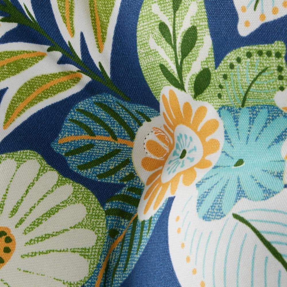 Marlow Blue Floral 20 in. Square Outdoor Tufted Seat Cushion (set of 2) by Greendale Home Fashions