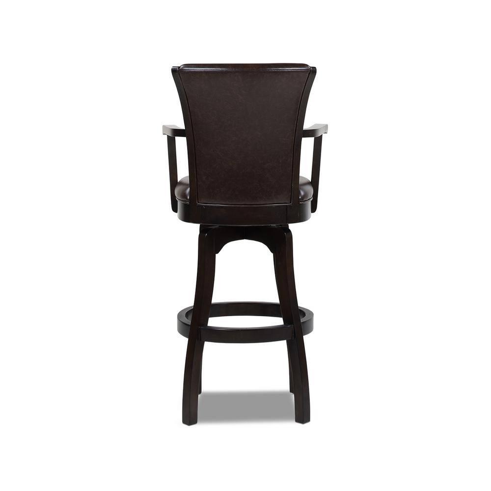Williams 31" Swivel Bar Stool with Armrests Vintage Brown Faux Leather