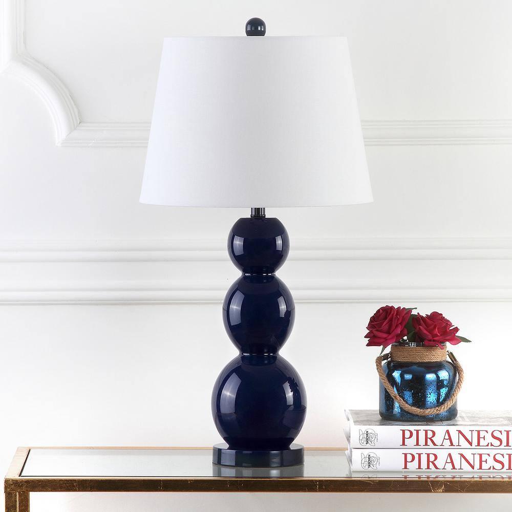 Jayne 3 Sphere Table Lamp (Set of 2) - Navy - Safavieh.