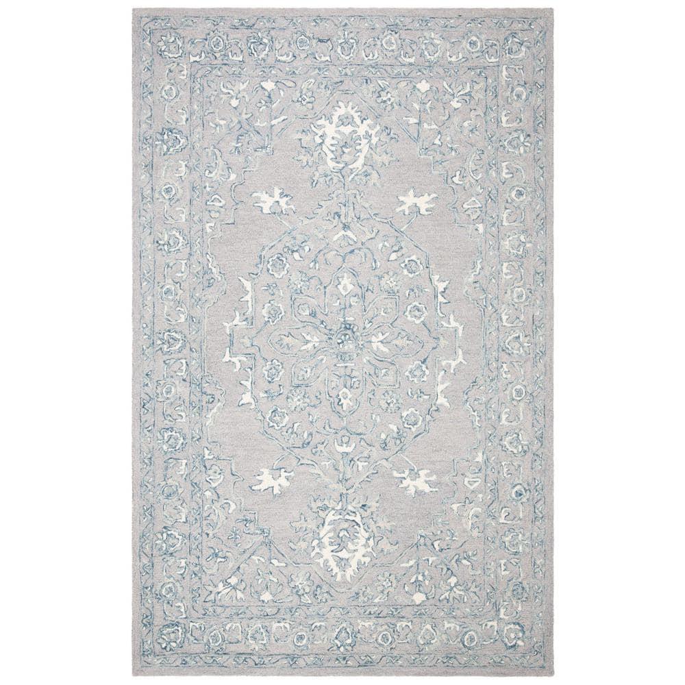Micro-Loop MLP504 Hand Tufted Indoor Accent Rug - Light Grey/Ivory - 4'x6' - Safavieh