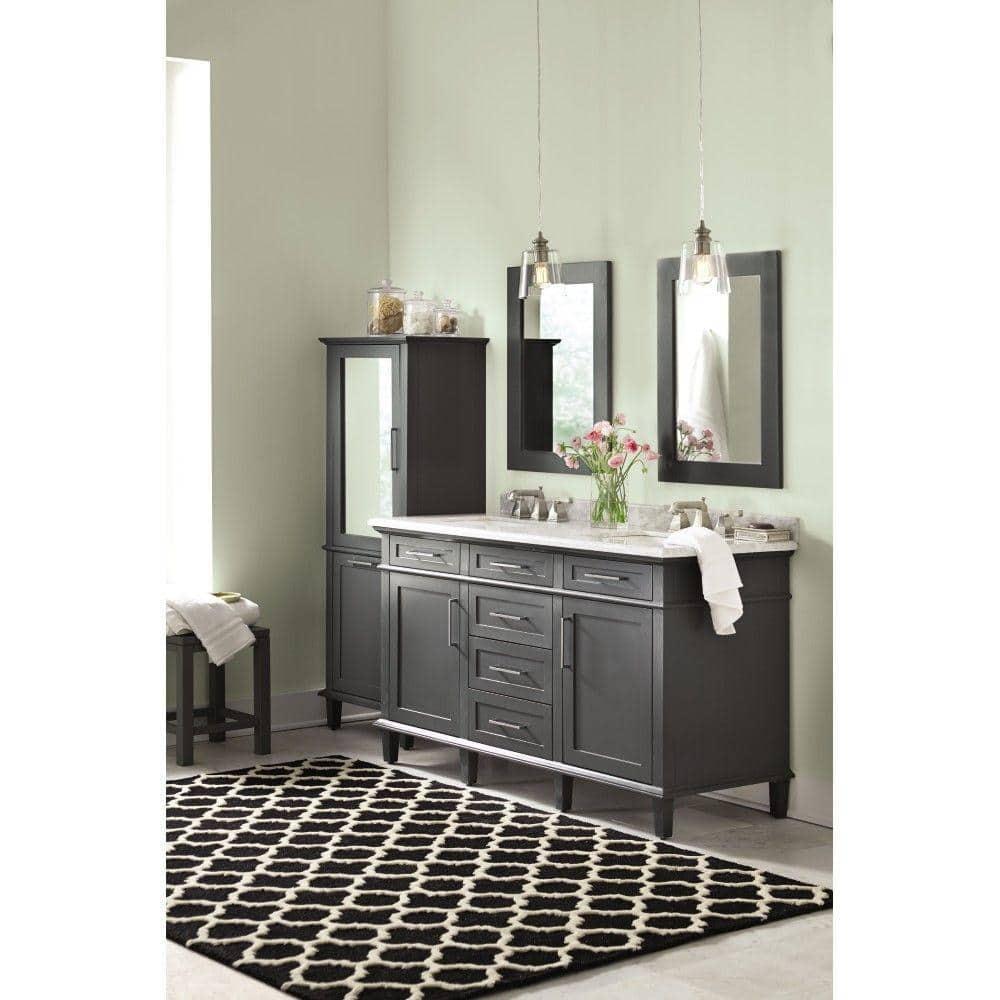 Sonoma 22 in. W x 30 in. H Rectangular Framed Wall Mount Bathroom Vanity Mirror in Dark Charcoal