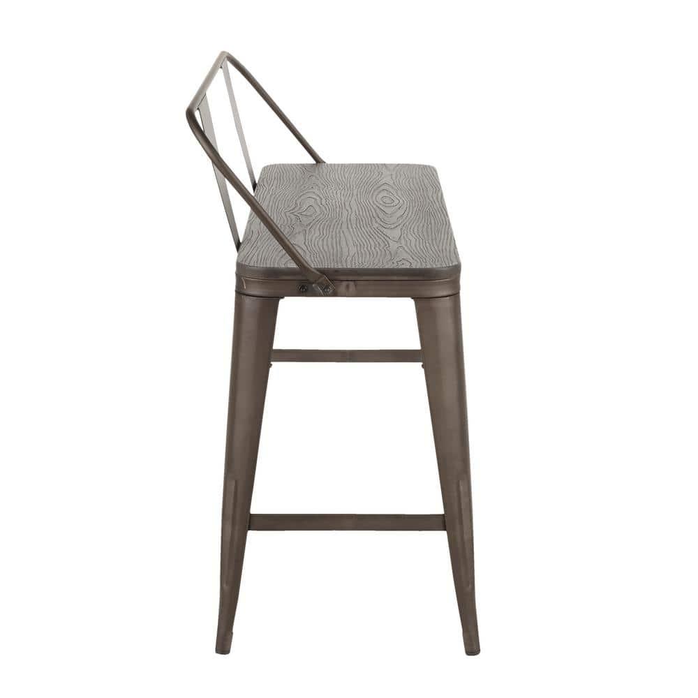 Oregon Industrial Counter Bench Antique Espresso Brown - Lumisource: Sturdy Steel Frame, 500lb Capacity