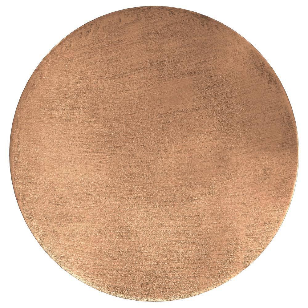 Simpli Home Johnsen 30"W Metal Boho Modern Round Coffee Table with Textured Detail, Assembled