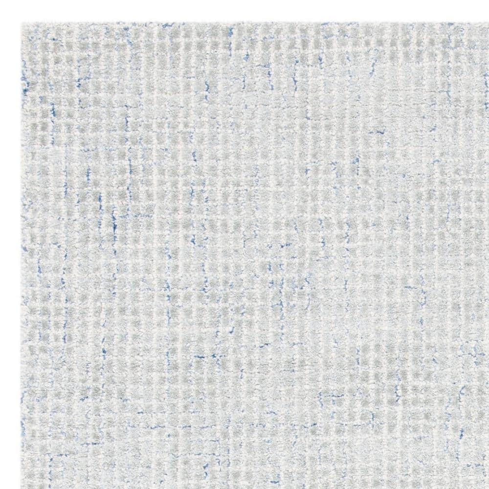SAFAVIEH Abstract Keith Geometric Abstract Wool Area Rug, Silver/Blue, 9' x 12'
