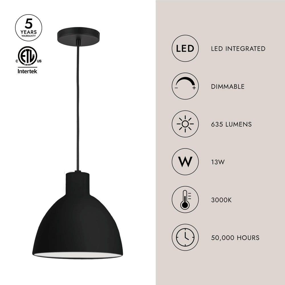 1 - Light Black LED Single Pendant