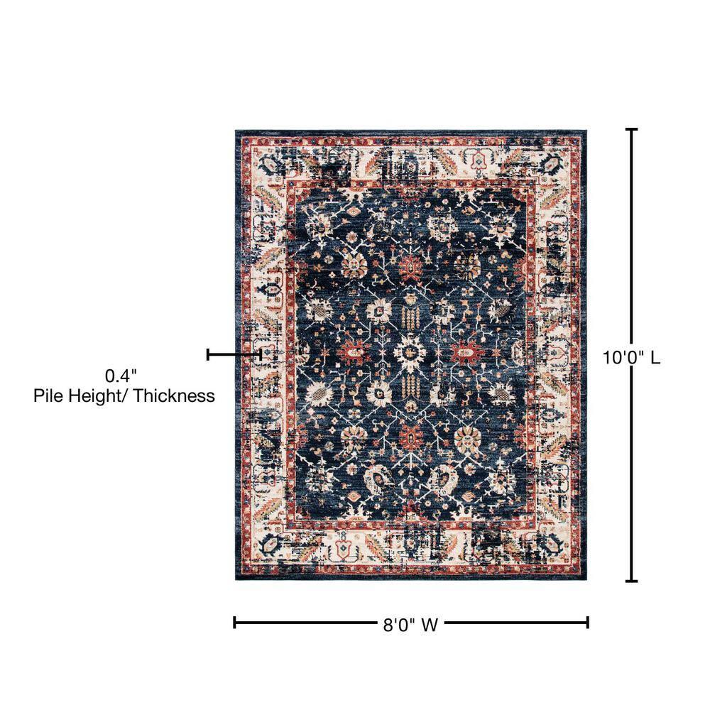 Charleston CHL413 Loomed Indoor Area Rug - Navy/Ivory - 8'x10' - Safavieh