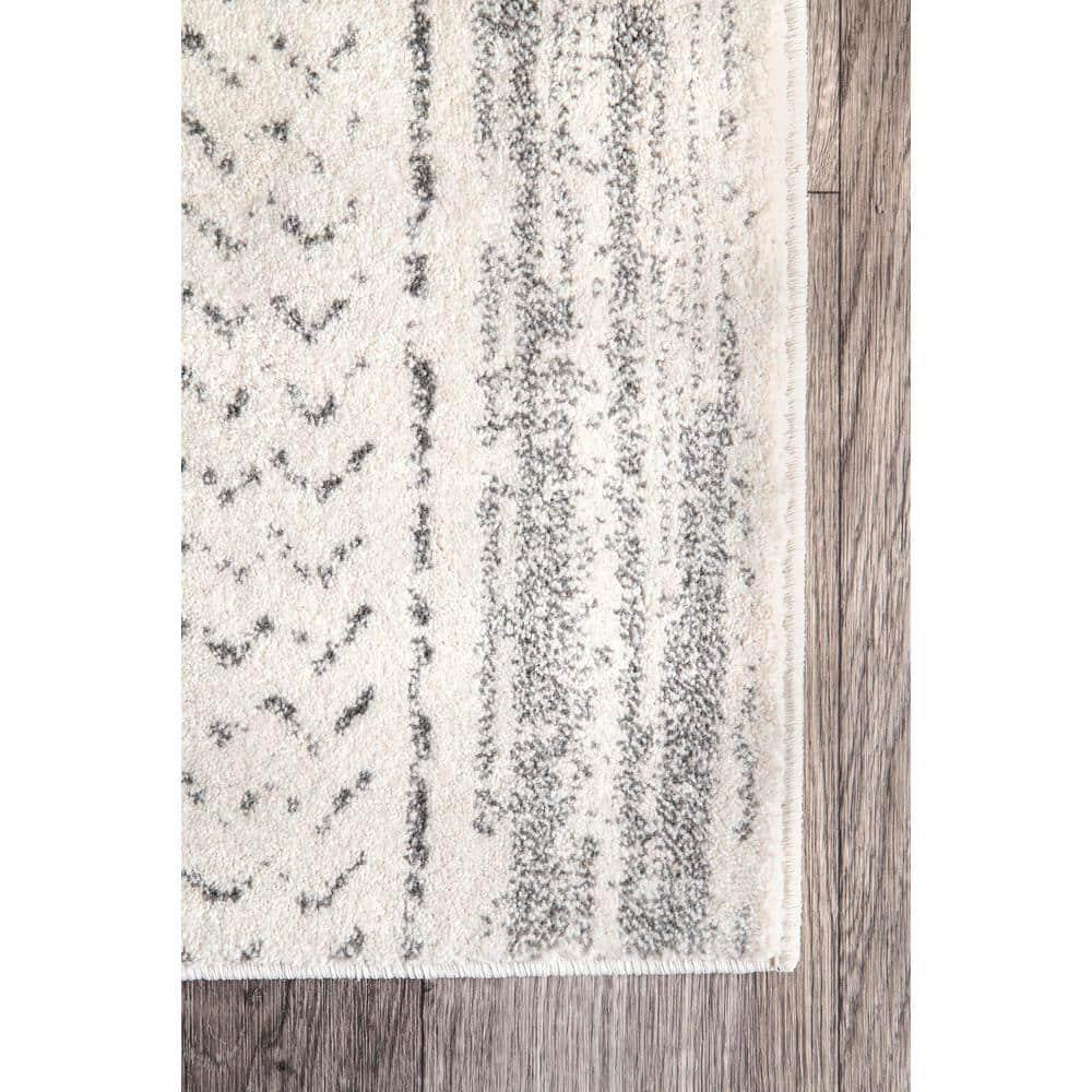 Nuloom Nova Striped 4x6 Indoor Area Rug for Living Room Bedroom Dining Room Kitchen, Grey/Off White