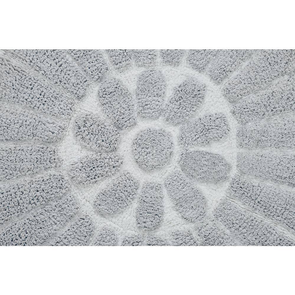 Bursting Flower 2 Pc Bath Rug Set - WHITE/LIGHT (30" ROUND & 24" ROUND)