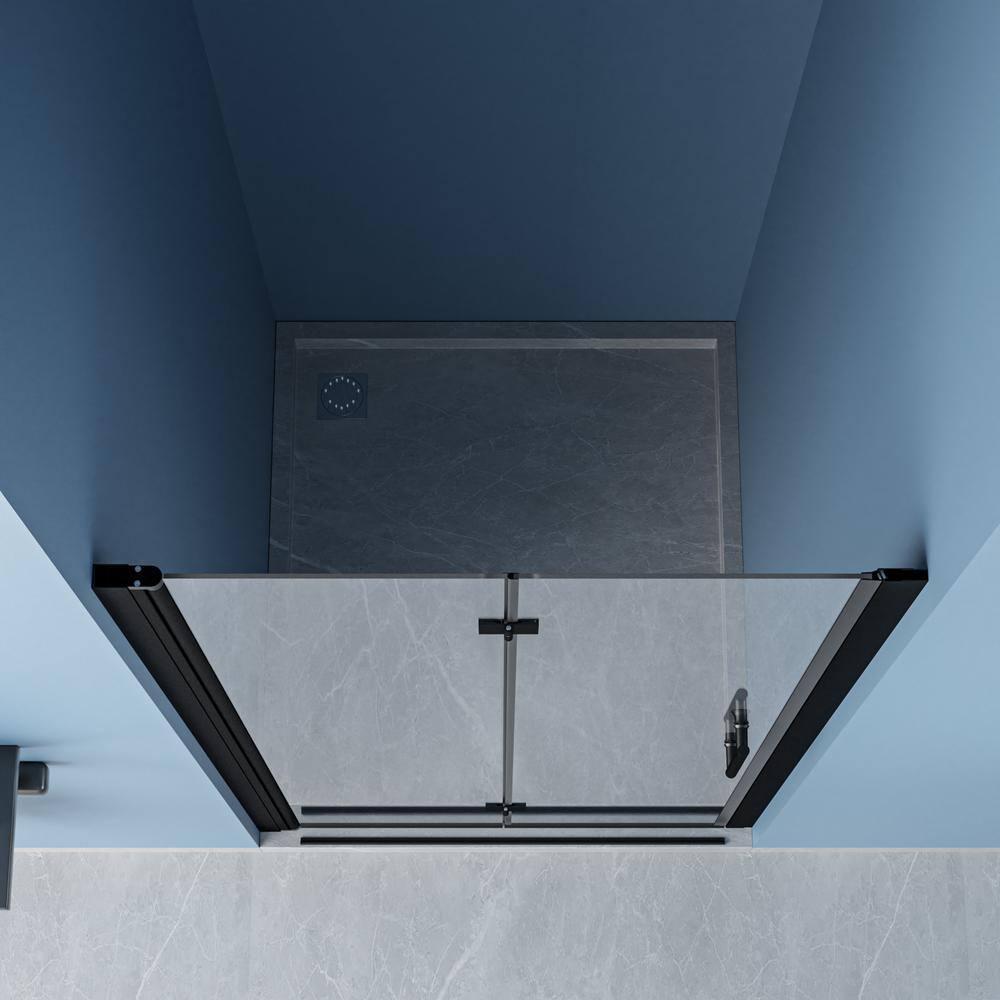 30 in.W x 72 in.H Bifold Frameless Glass Shower Door 1/4 in. Fold Glass Pivot Swing Shower Door