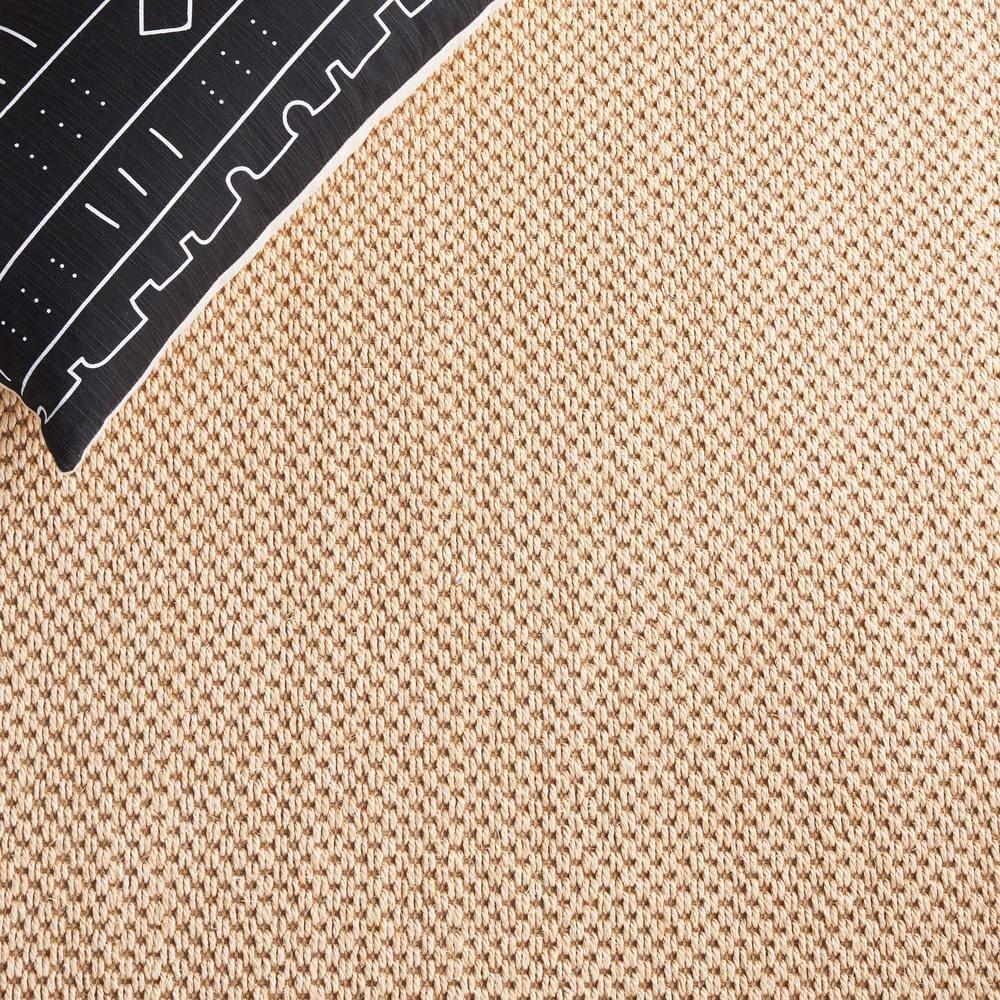 SAFAVIEH Natural Fiber Jovana Solid Area Rug, Maize/Brown, 4' x 4' Square