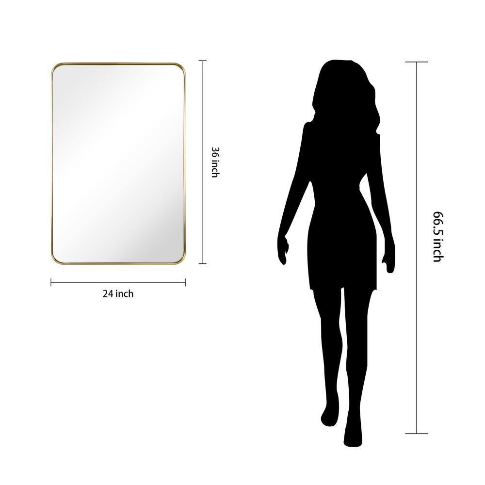 Empire Art Direct Ultra Stainless Steel Rectangular Wall Mirror Brushed Gold 24" x 36" Gold