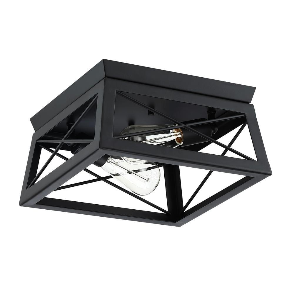 Moen 2-Light Finished Cage Classic Modern Dimmable Flush Mount Light