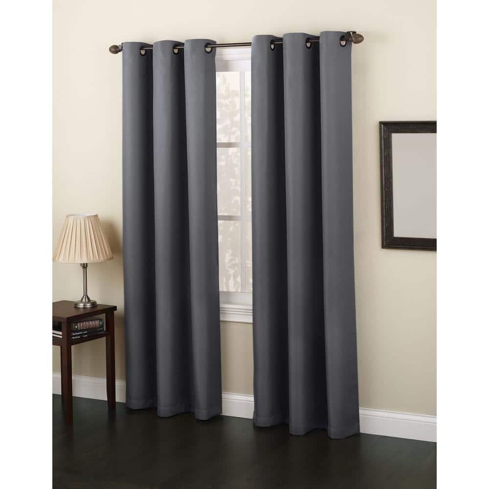 No. 918 Solid Print Grommet Semi-Sheer Curtain Panel, 48.0" x 84.0"