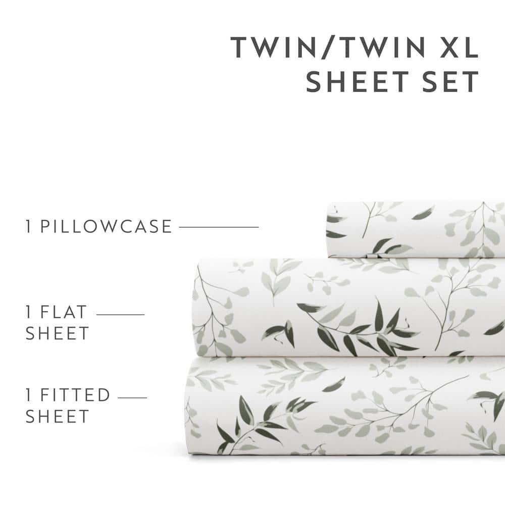 IEnjoy Home 4 Piece Sheet Set Patterned Microfiber Ultra Soft Bedding in Floral Dream