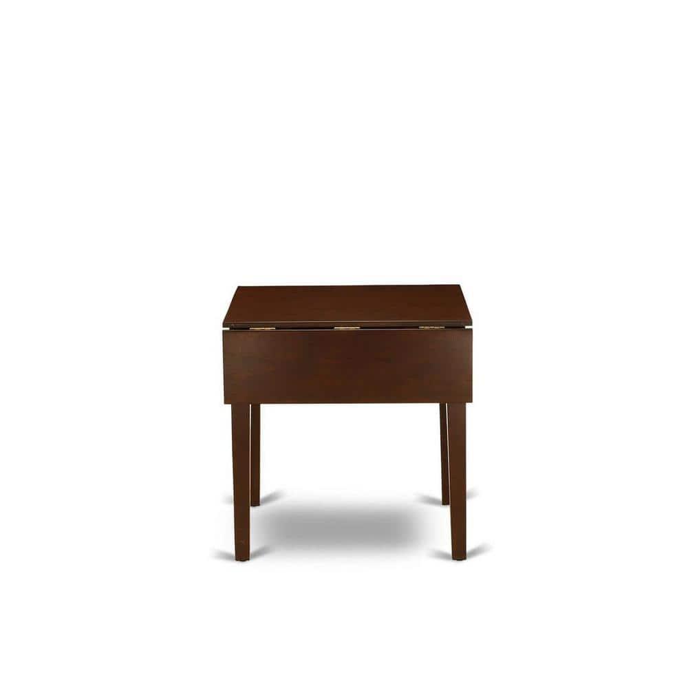 East West Furniture Norden 3-piece Dining Set with Leather Chairs in Mahogany