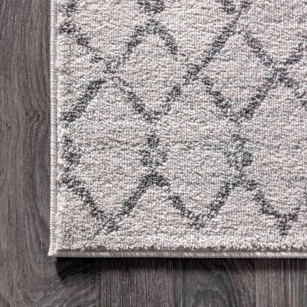 JONATHAN Y Moroccan inspired HYPE Boho Vintage Diamond Cream/Gray 3 ft. x 5 ft. Area Rug