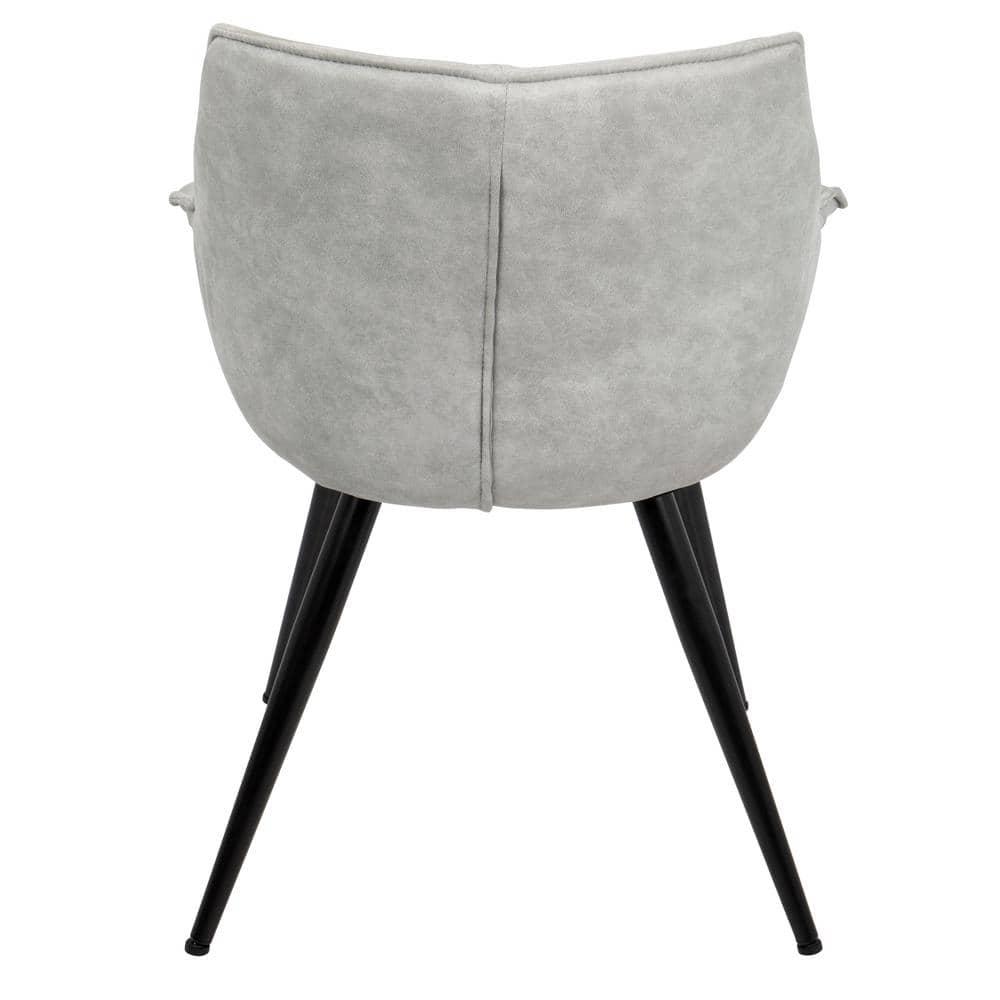 Set of 2 Wrangler Contemporary Accent Chair Light Gray - Lumisource: Suede-Like Upholstery, Metal Legs, Attached Cushions