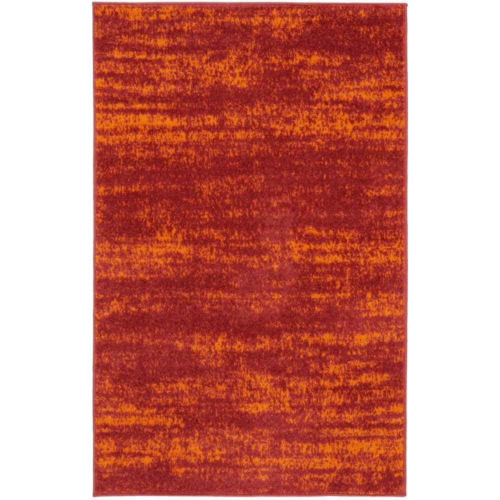 Nourison Essentials 3' x 5' Red Modern Indoor/Outdoor Rug