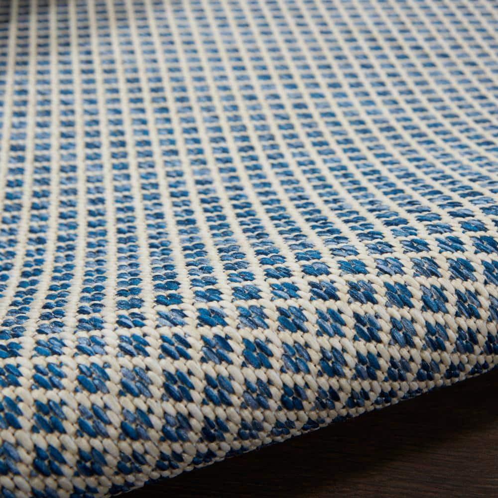 Nourison Courtyard COU01 Indoor/outdoor Area Rug - Ivory Blue 3' x 5'