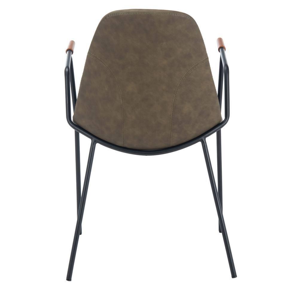 Tanner Mid-Century Dining Chair (Set of 2) - DCH3001 - Olive/Black - Safavieh