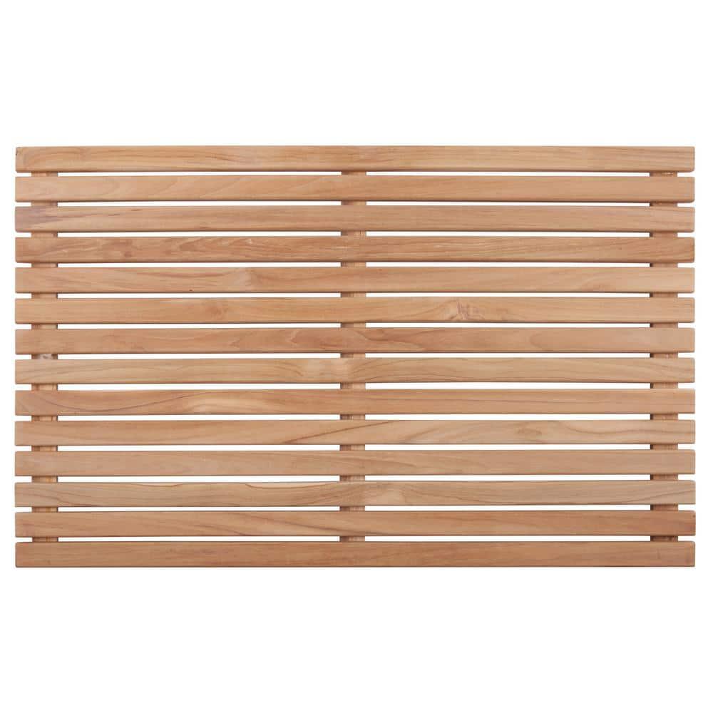Nordic Teak 31.4" x 19.6" Natural Shower and Bath Mat - Beige