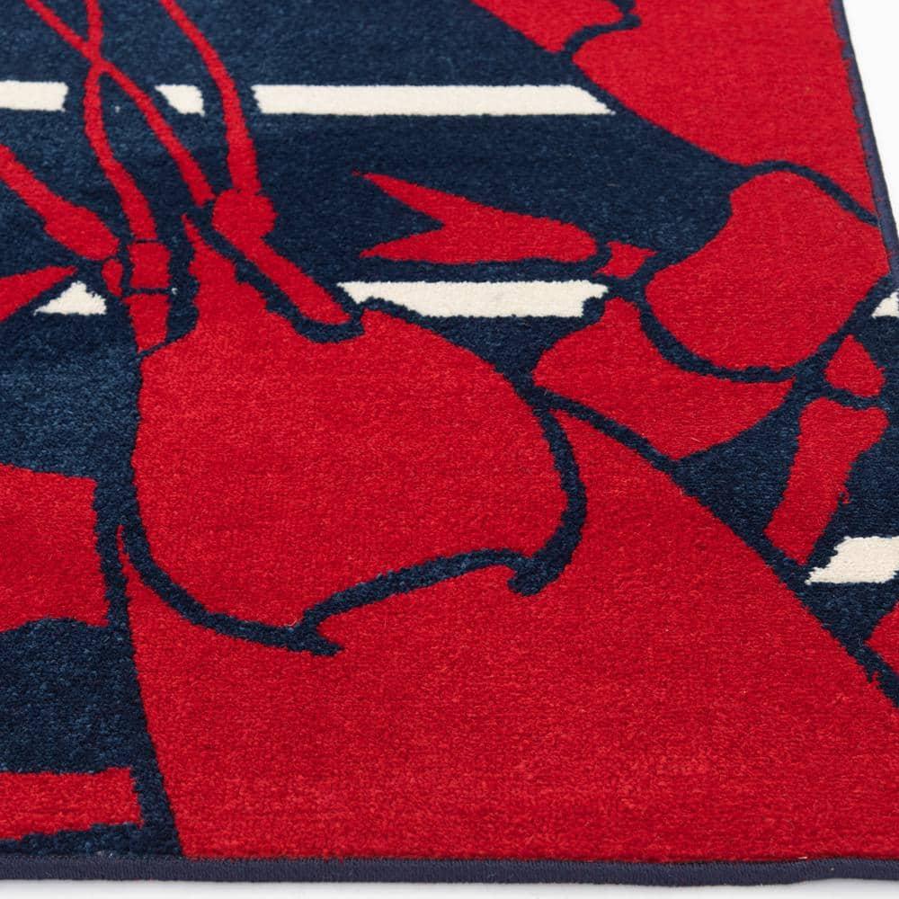 Patio Brights Sapphire/Snow 6 ft. x 9 ft. Lively Lobsters Polypropylene Indoor/Outdoor Area Rug