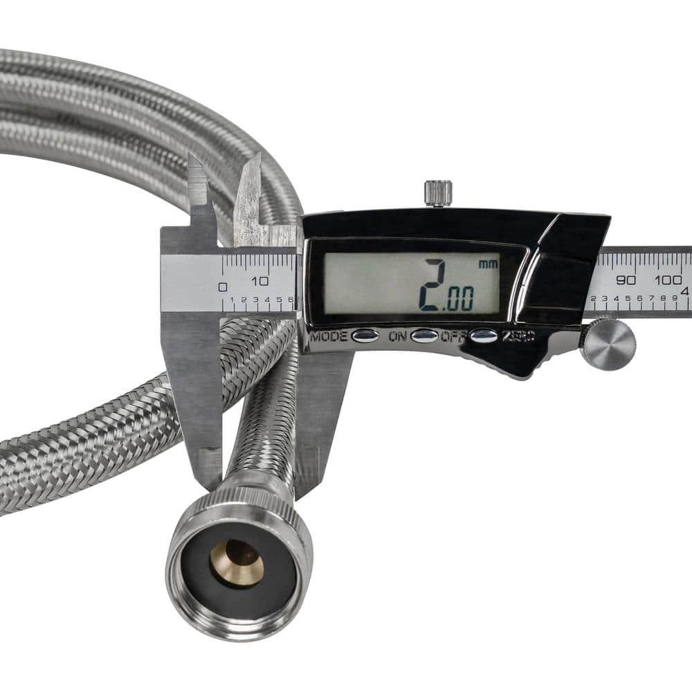 CERTIFIED APPLIANCE WM60SSL2PK Braided Stainless Steel Washing Machine Hoses with Elbow, 2 pk (5ft)