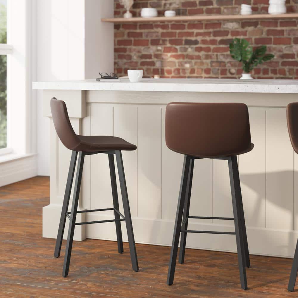 Taylor & Logan Brandy Upholstered Counter Stool with Metal Frame (Set of 2)
